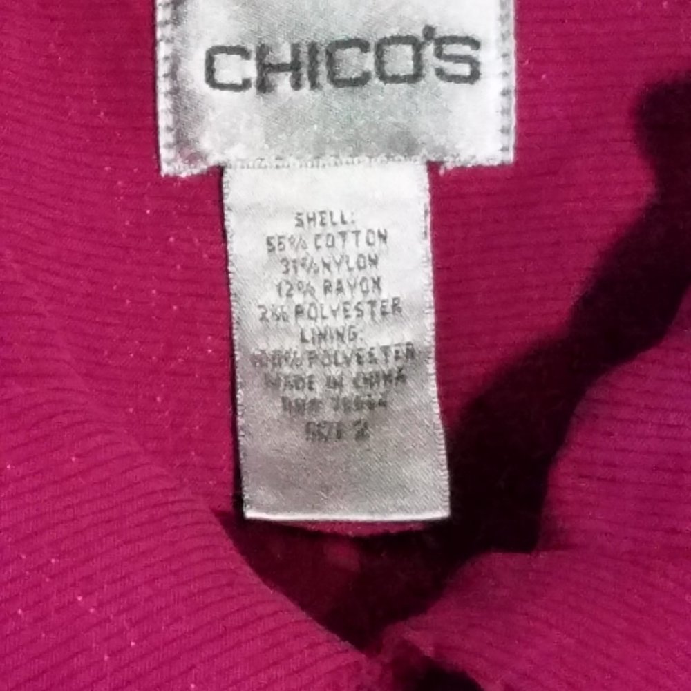 Chico’s Raspberry Fuchsia Button Front Lightweigh… - image 3